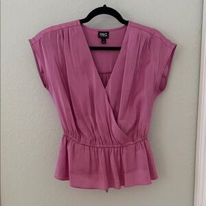 INC International Concepts Women’s Pink Wrap Blouse
